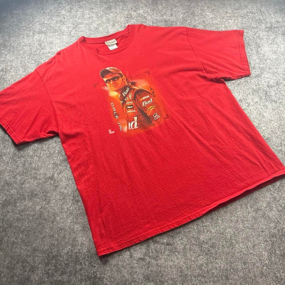 Vintage Dale Earnhardt Jr. 8 Budweiser NASCAR 2XL Red Graphic T-Shirt